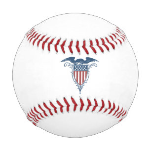 Vintage Shield Red White Blue American Eagle Stars Baseball