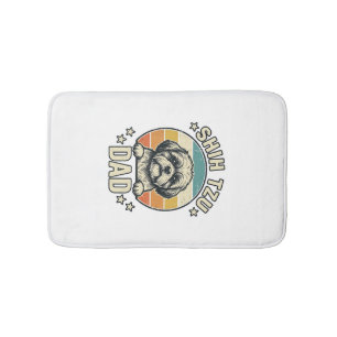 Vintage Shih Tzu Dad Dog Lover Shirt Design_1 Bath Mat