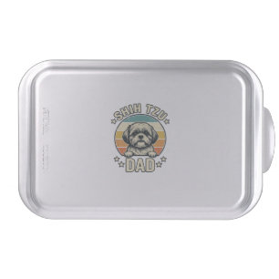 Vintage Shih Tzu Dad Dog Lover Shirt Design_1 Cake Pan
