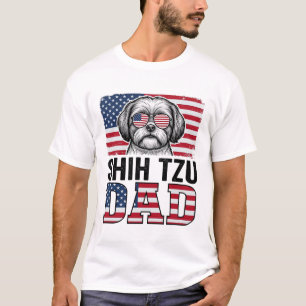 Vintage Shih Tzu Dad Patriotic Dog Shirt Design_1