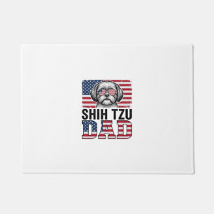 Vintage Shih Tzu Dad Patriotic Dog Shirt Design_1 Doormat
