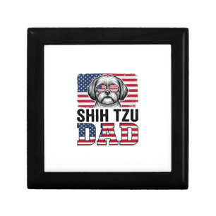 Vintage Shih Tzu Dad Patriotic Dog Shirt Design_1 Gift Box