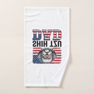 Vintage Shih Tzu Dad Patriotic Dog Shirt Design_1 Hand Towel