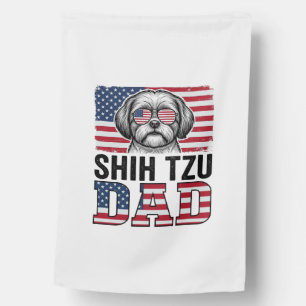 Vintage Shih Tzu Dad Patriotic Dog Shirt Design_1 House Flag