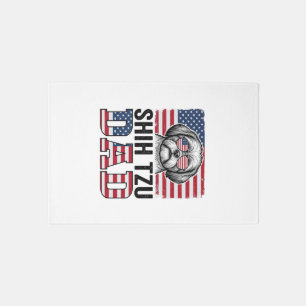 Vintage Shih Tzu Dad Patriotic Dog Shirt Design_1 Rug