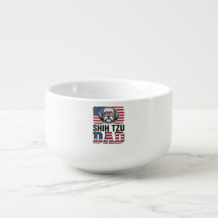 Vintage Shih Tzu Dad Patriotic Dog Shirt Design_1 Soup Mug