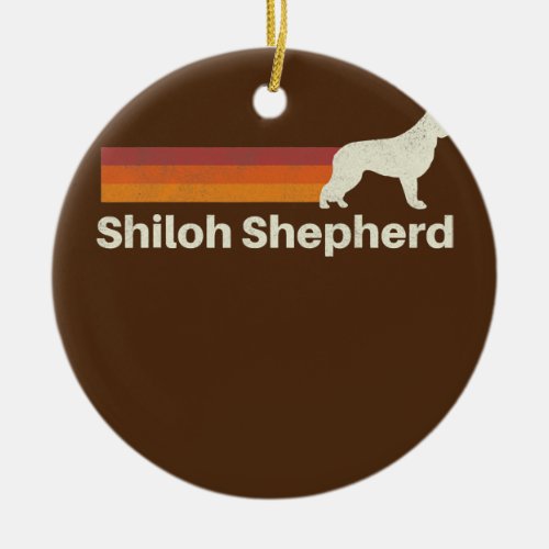 Vintage Shiloh Shepherd Retro Mom Dad Dog  Ceramic Ornament