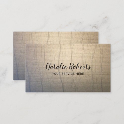 Vintage Shimmer Zen Texture Wellness Spa Salon Business Card