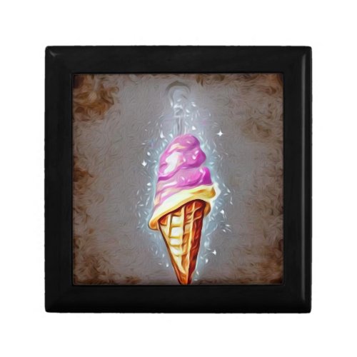 Vintage Shimmering Ice Cream Cone Gift Box