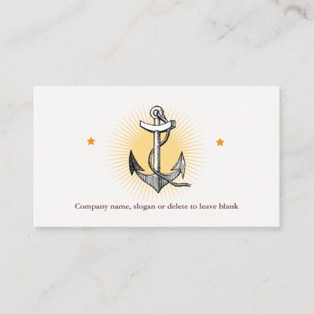 Vintage Ship Anchor Sailing Business Business Card