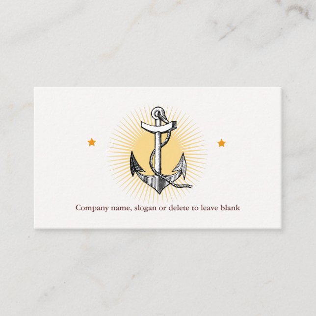 Vintage Ship Anchor Sailing Business Card (Front)