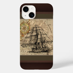 Vintage Ship And Map Case-Mate iPhone 14 Case