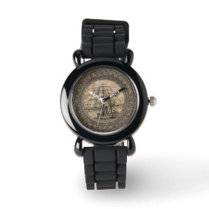 Vintage Ship And Map Watch