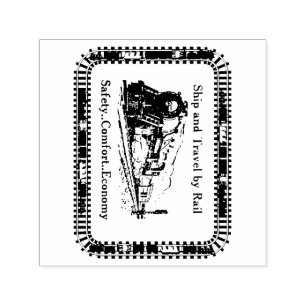 Vintage Ship and Travel By Rail Self-inking Stamp