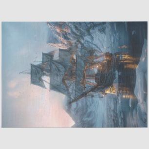 Vintage Ship in the Ice Decoupage Tissue Paper