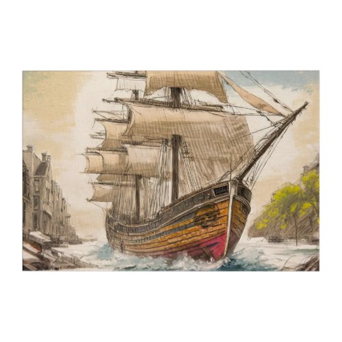 Vintage Ship Painting Acrylic Print