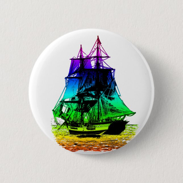 Vintage Ship Pinback Button (Front)