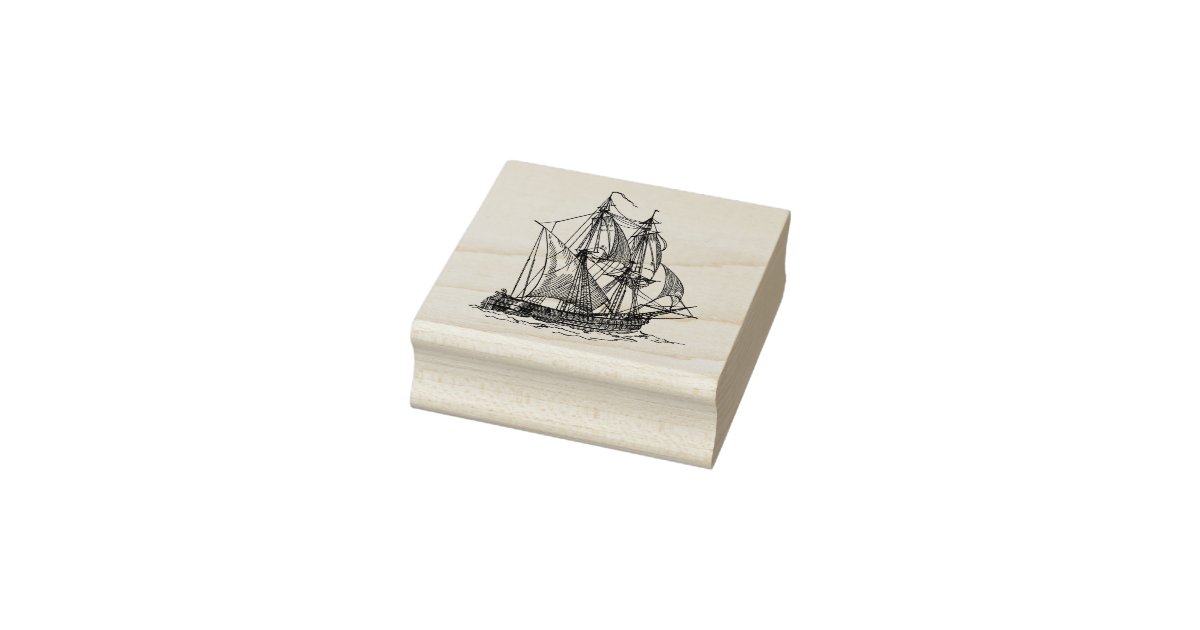 Vintage Ship Rubber Stamp Zazzle
