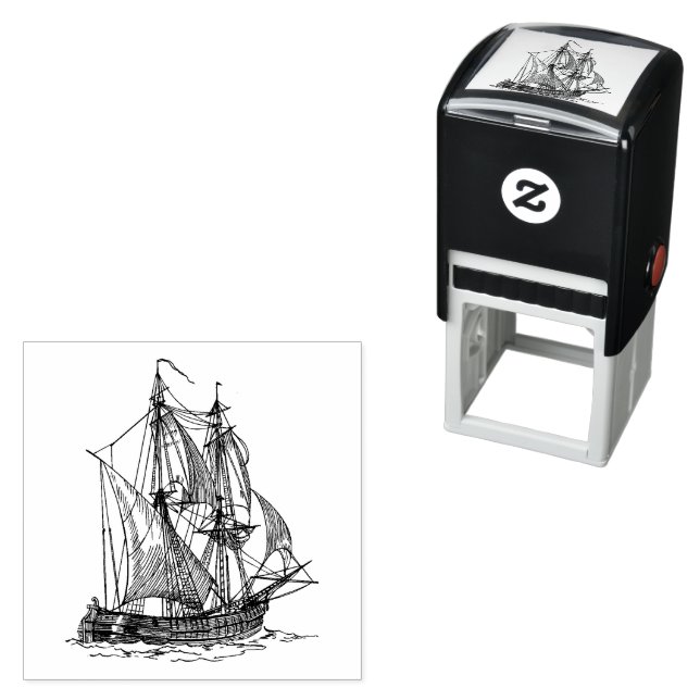 Vintage Ship Self-inking Stamp (In Situ)