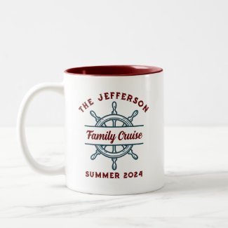 Vintage Ship Wheel Logo Family Cruise Vacation