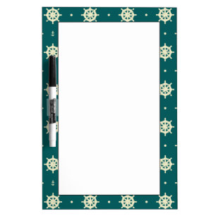 Vintage Ship Wheel Pattern Dry-Erase Board