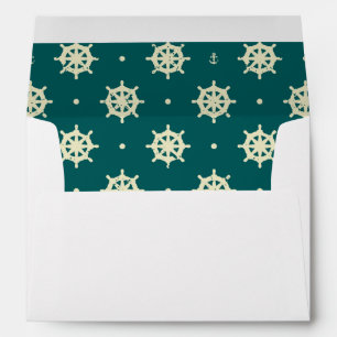 Vintage Ship Wheel Pattern Envelope