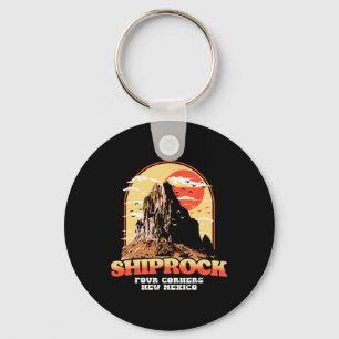 Vintage Shiprock New Mexico Graphic - Four Corners Keychain