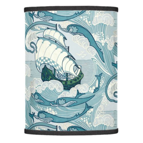 Vintage Ships And Dolphins Pattern Lamp Shade