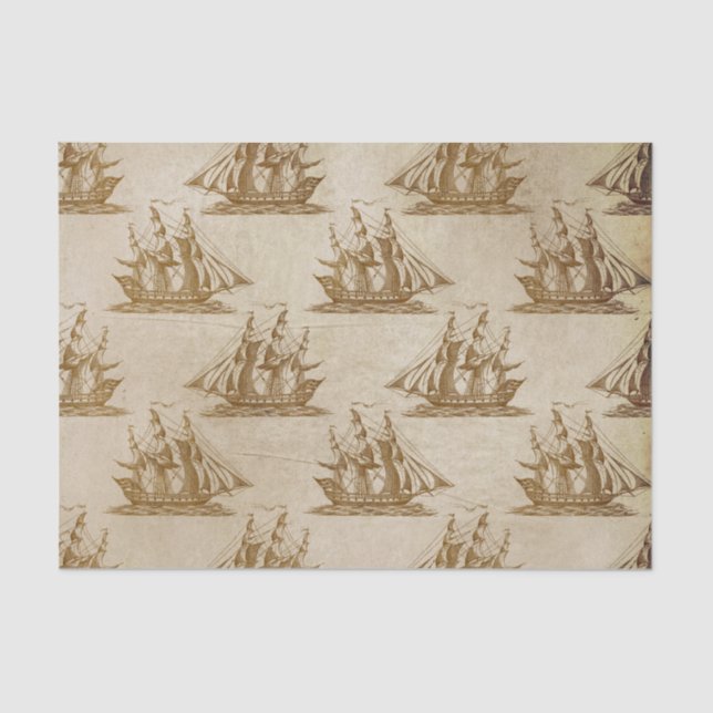 Vintage Ships Decoupage Tissue Paper (Front)