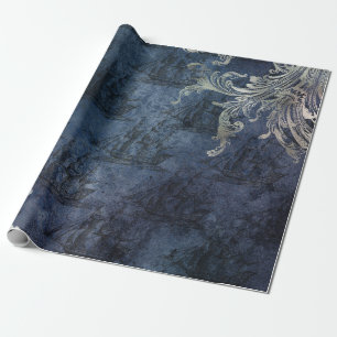 Vintage Ships on Blue Wrapping Paper