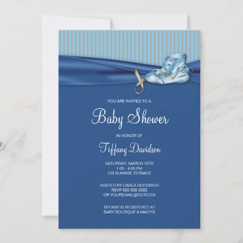 Vintage Shoe Boy Baby Shower Personalized Invitation