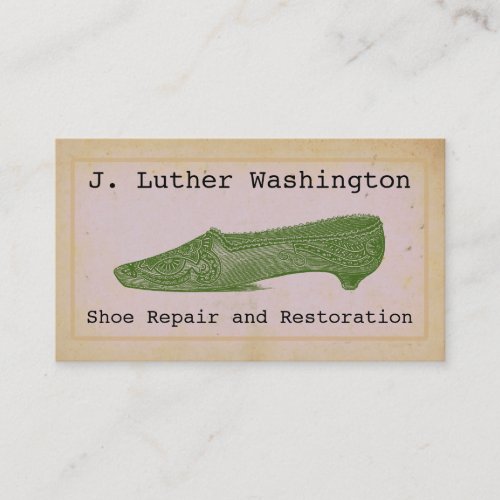 Vintage Shoe Repair Professional Business Cards