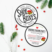 Vintage Shoebox Party Round Invite