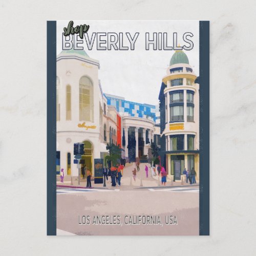 Vintage Shop Beverly Hills California Travel Postcard