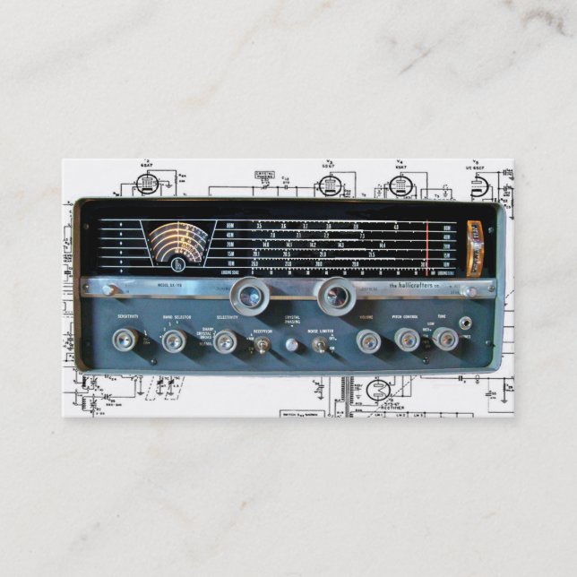 Vintage Short Wave Radio Business Cards (Front)