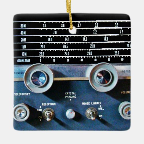 Vintage Short Wave Radio Receiver Ceramic Ornament