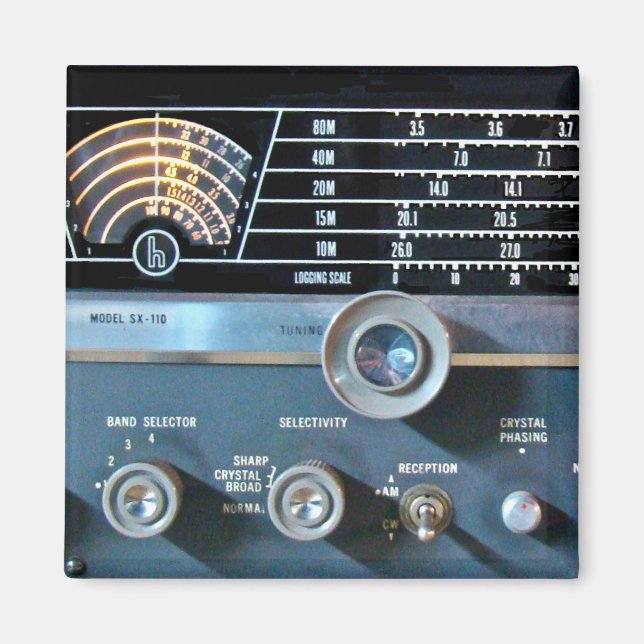 Vintage Short Wave Radio Receiver Magnet (Front)