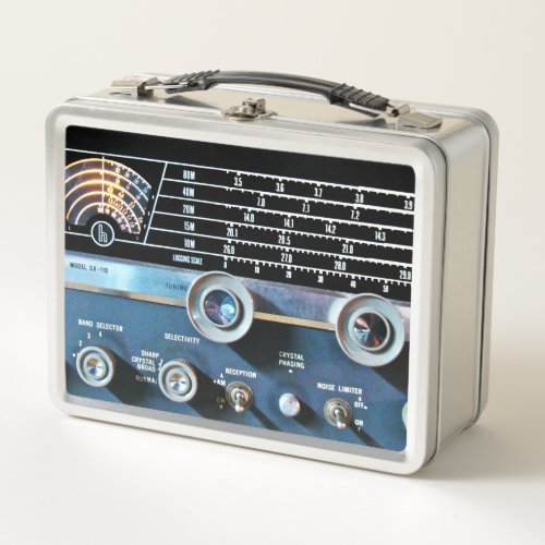 Vintage Short Wave Radio Receiver Metal Lunch Box