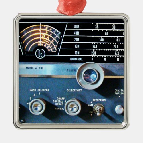 Vintage Short Wave Radio Receiver Metal Ornament