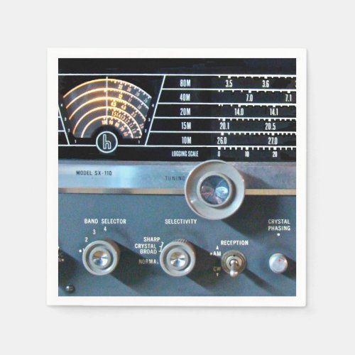 Vintage Short Wave Radio Receiver Napkins