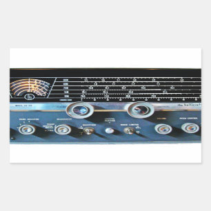 Vintage Short Wave Radio Receiver Rectangular Sticker