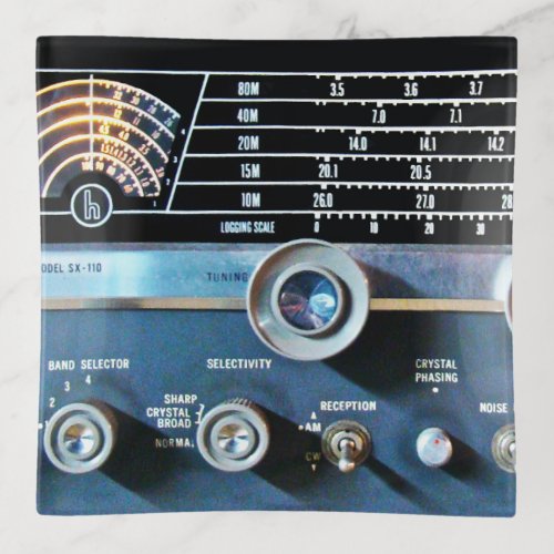 Vintage Short Wave Radio Receiver Trinket Tray