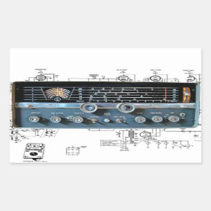 Vintage Short Wave Radio Rectangular Stickers