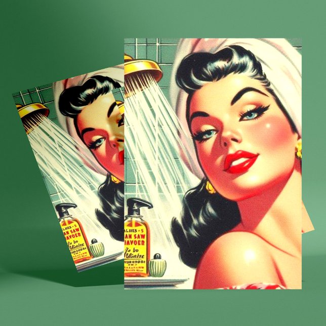 Vintage Shower Pin Up Postcard (Creator Uploaded)