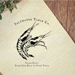Vintage Shrimp Food & Hospitality Branding Rubber Stamp