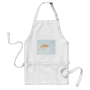 Vintage Shrimp, Marine Life Ocean Animals Anatomy Adult Apron