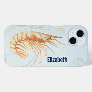 Vintage Shrimp, Marine Life Ocean Animals Anatomy iPhone 15 Case