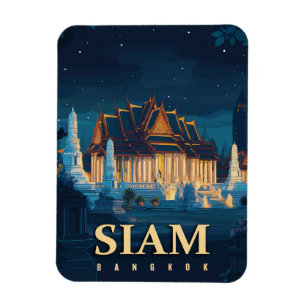 Vintage Siam Bangkok Temples Travel Magnet