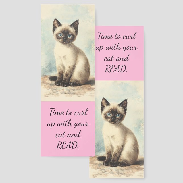 Vintage Siamese Kitten Bookmark (Front & Back)