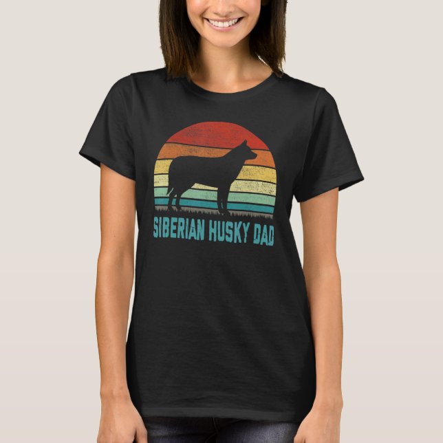 Vintage Siberian Husky Dad  Dog T-Shirt (Front)